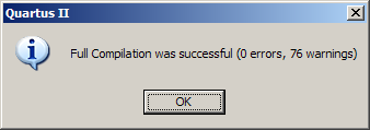 successful compile with warnings