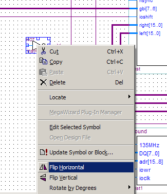 flip horizontal menu item